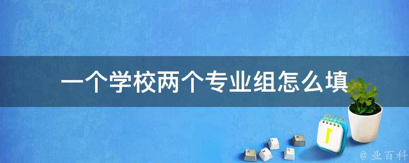 一个学校两个专业组怎么填