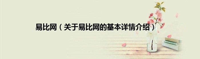易比网(关于易比网的基本详情介绍)