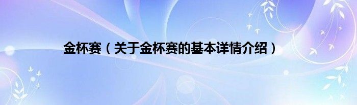 金杯赛（关于金杯赛的基本详情介绍）