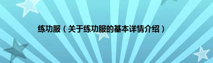 练功服（关于练功服的基本详情介绍）