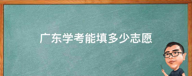 广东学考能填多少志愿