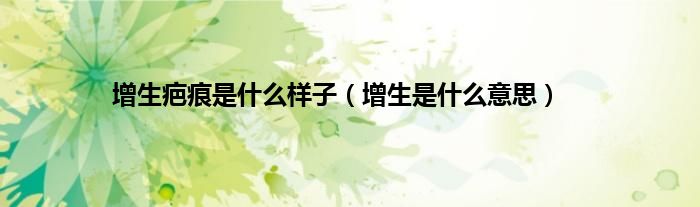 增生疤痕是什么样子（增生是什么意思）