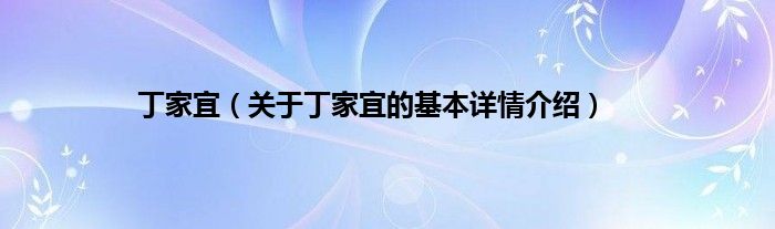 丁家宜(关于丁家宜的基本详情介绍)