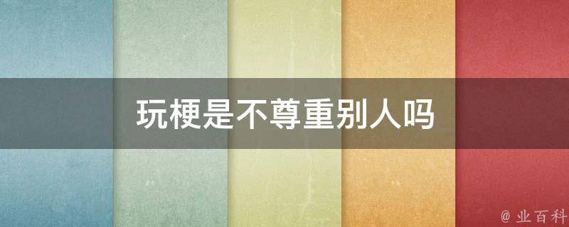 玩梗是不尊重别人吗