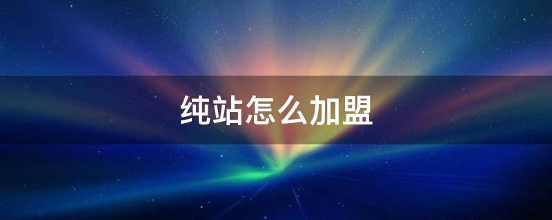 纯站怎么加盟