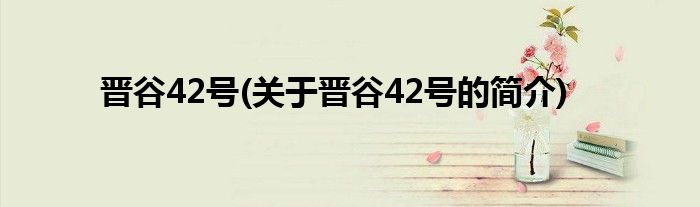 晋谷42号(关于晋谷42号的简介)