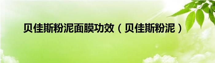 贝佳斯粉泥面膜功效（贝佳斯粉泥）